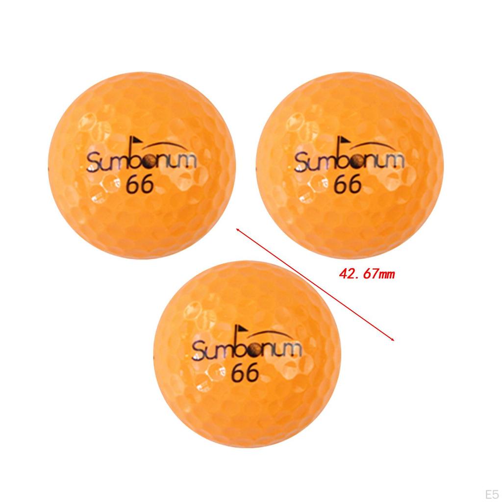 3 sztuki piłek golfowych dwuwarstwowych do ćwiczeń 1,68 cala treningowe zawody gra