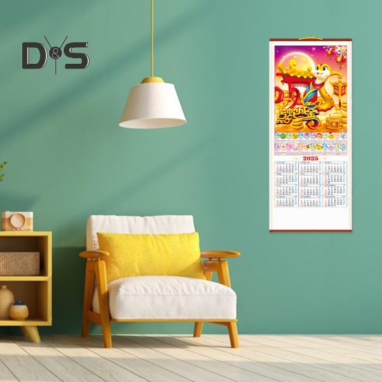 2025 Wall Calendar Chinese New Year Calendar Year of The Snake Hanging Calendar Monthly Lunar Calendar for Home Office Decor