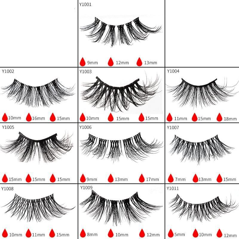 Lashie - Set of 10 Pairs: Volume Criscross Half False Eyelashes