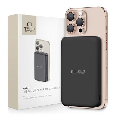 Powerbank Bezprzewodowy 10000 mAh USB-A USB-C 15W - Czarny