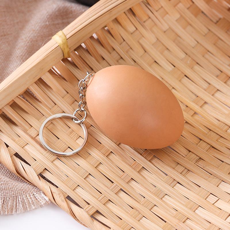 Egg Simulation Keychain: Duck, Braised, Fried, Baked, Sunny-Side Up - Creative Food Toy Pendant