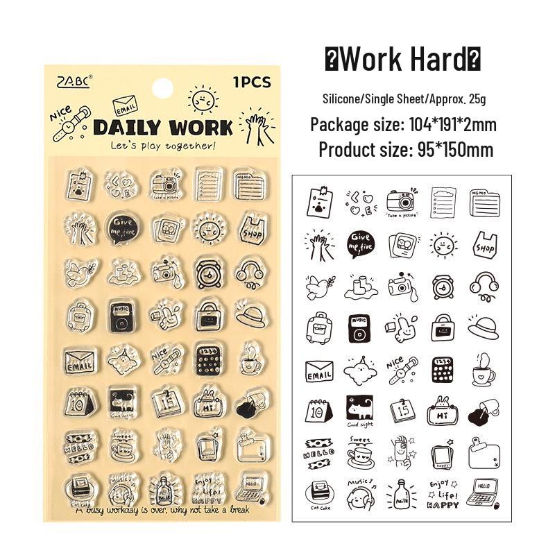 Adorable Cartoon Transparent Stamps for Kids' DIY Journals