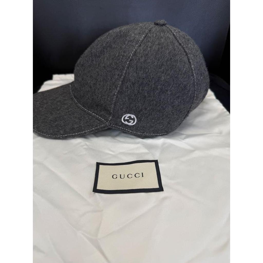 Used GUCCI wool baseball cap gray L 59