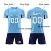 Men Soccer Jersey Set Short Sleeve V Neck Shirt and Shorts Athletic Team Uniform Breathable Quick Dry Sportswear for Training Match