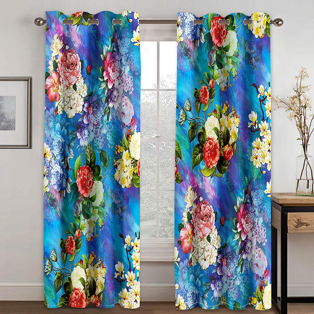 

Ранний Европейский Ренессанс Живопись Шторы Ван Гог Моне Картина для Спальни Гостиная Кухня Окно Люверс Верхние Шторы (50Wx50H)x2(CM)&Rod Pocket