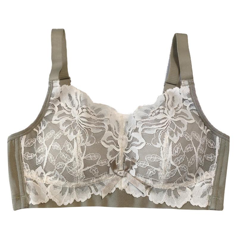 Thin Large Chest Without Steel Ring Bra Adjustable Bra Lace Bra Large Size Women's Underwear