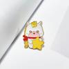 Cartoon Zodiac Horse Brooch Zinc Zinc Zinc Alloy New Year Lapel Pins Cute Animal Brooch  Clothing Accessories