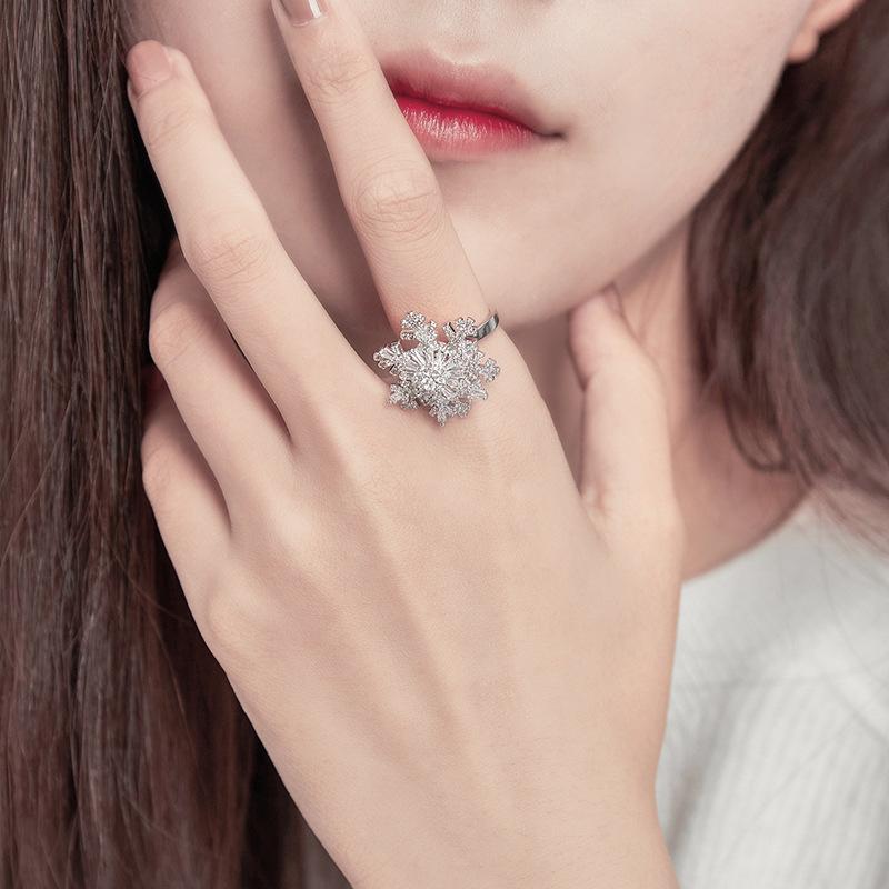 Adjustable Women's Ring Temperament Tide Ring Design Fashion Personality Commuter Style Index Finger Ring Wedding Party Jewelry Elegant Accessories