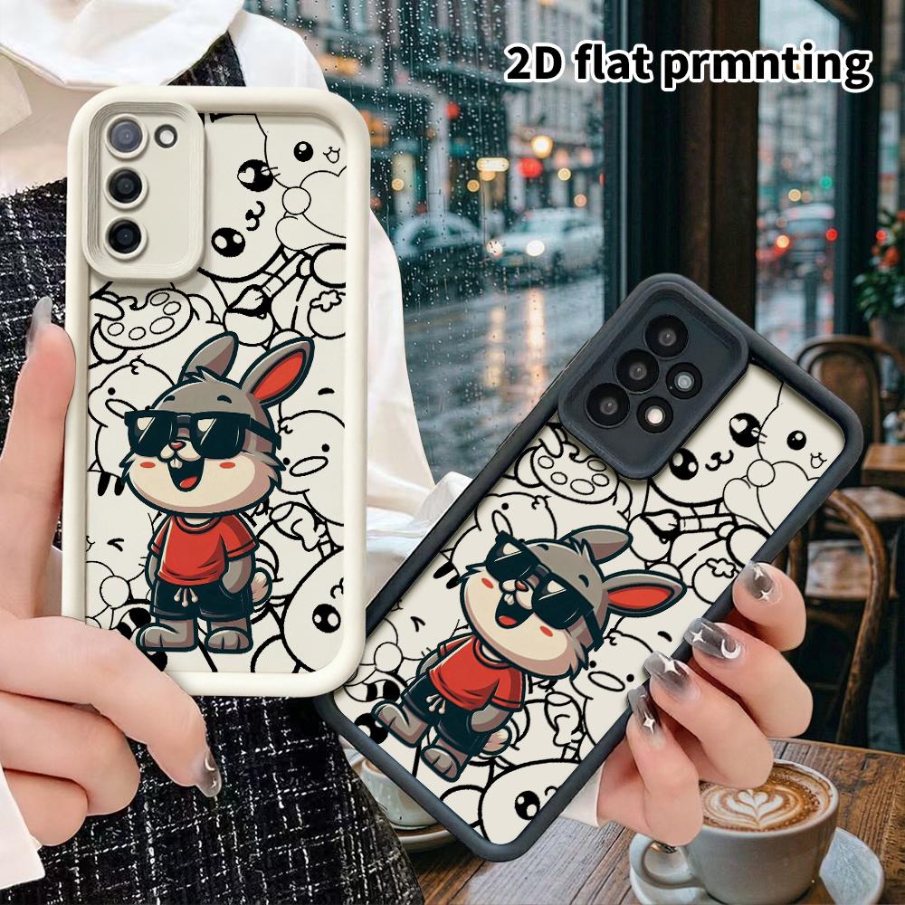 Phone Case: 2D Flat, Suitable for Samsung Galaxy A34 A35 M05 M06 S20 S22 S21 FE Plus 5G Protective Case, Trendy Cool Little Bunny, Perfect Christmas a