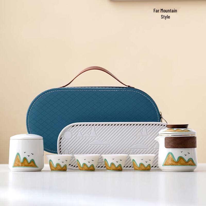 Chinese Business Gift Tea Set 1 Pot, 4 Cups, Tea Caddy & Tray