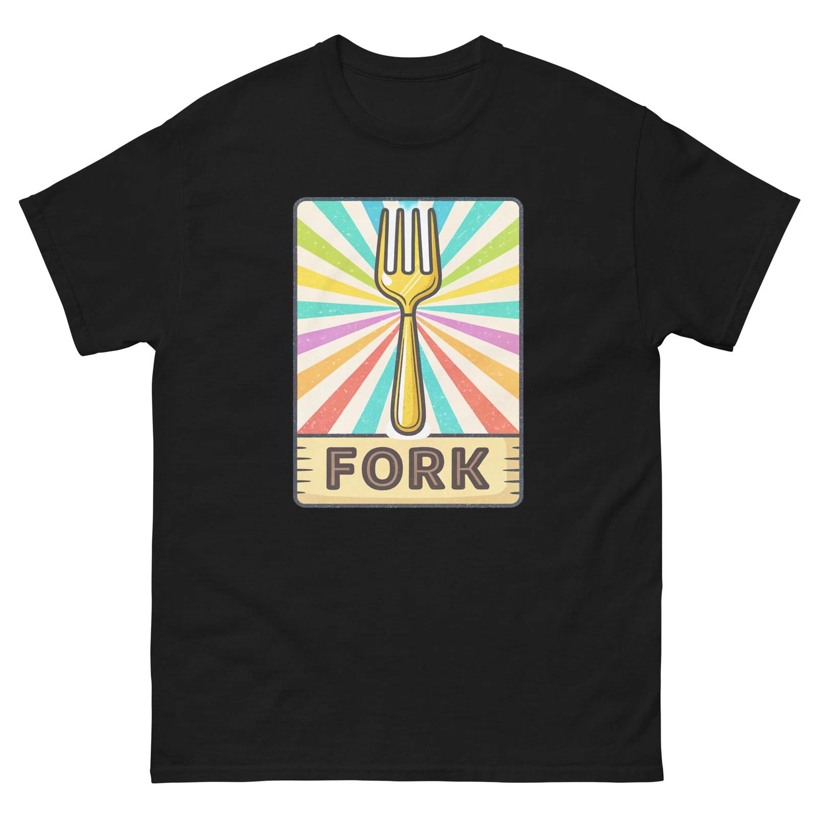 Fork Popular Illustration Object T-Shirt S