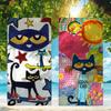 cute P-Pete Cat A cat who loves music Towel Quick Drying Beach Towels Are Suitable For Swimming Pools Camping Yoga And The Gym