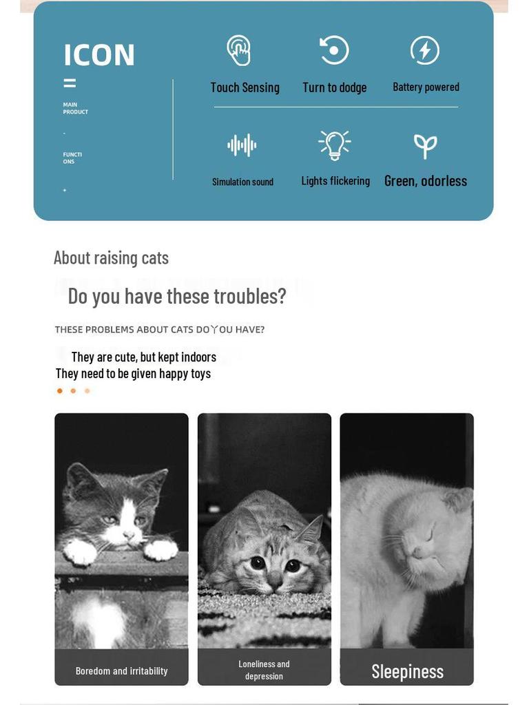 Interaktives elektrisches Maus-Teaser: Intelligentes ferngesteuertes berührungsempfindliches Katzenspielzeug