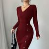 Tight Slim Mid-Length Bodycon Knitted Dress
