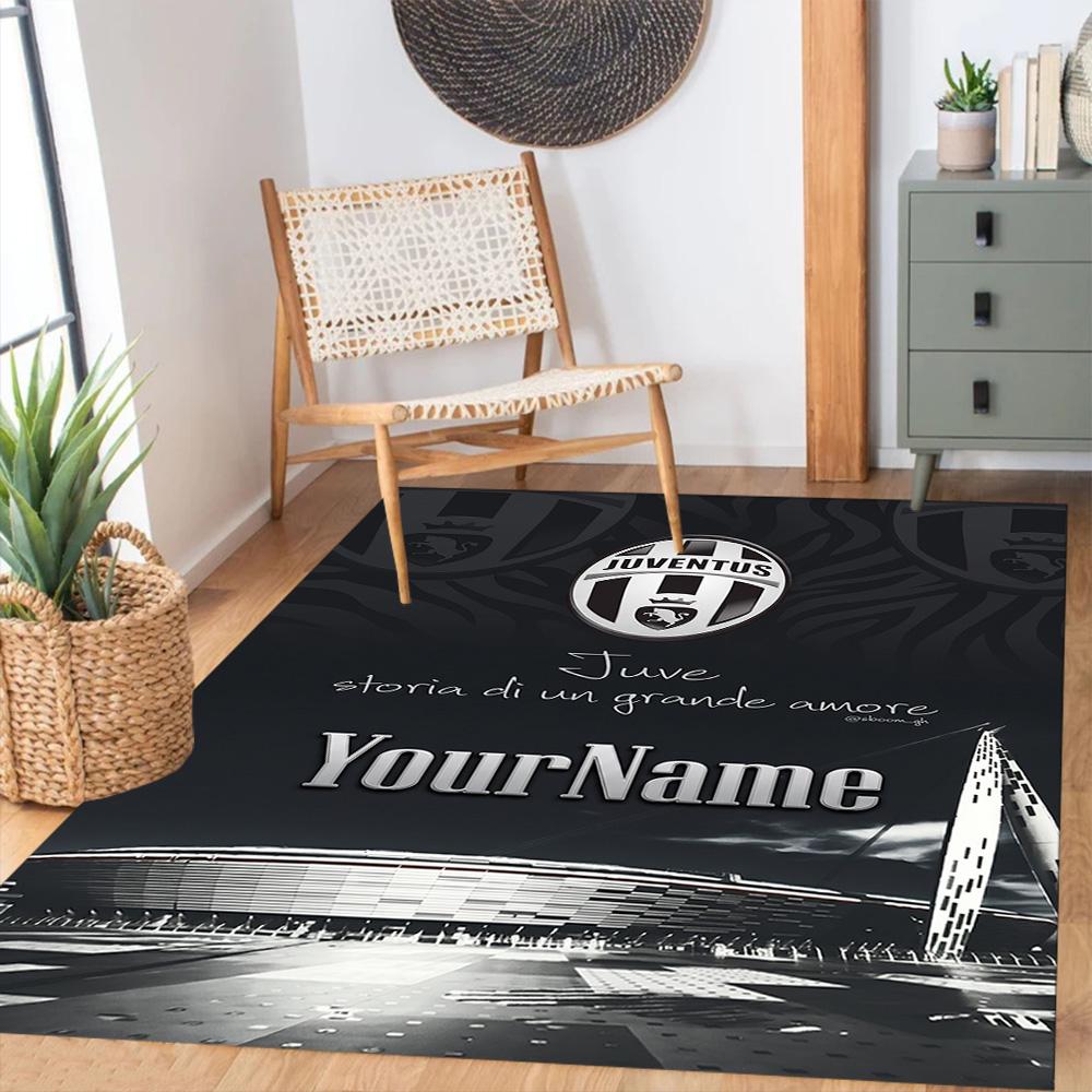 Juventus Customize Text Carpet Design for Game Room Foyer Living Rooms Playrooms Anti-slip Rug Decorate Offices Perfect Birthday/Christmas Gift Idea