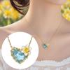 Birthstone Heart Necklace Birth Stone and Flower Pendant Necklace Jan to Dec