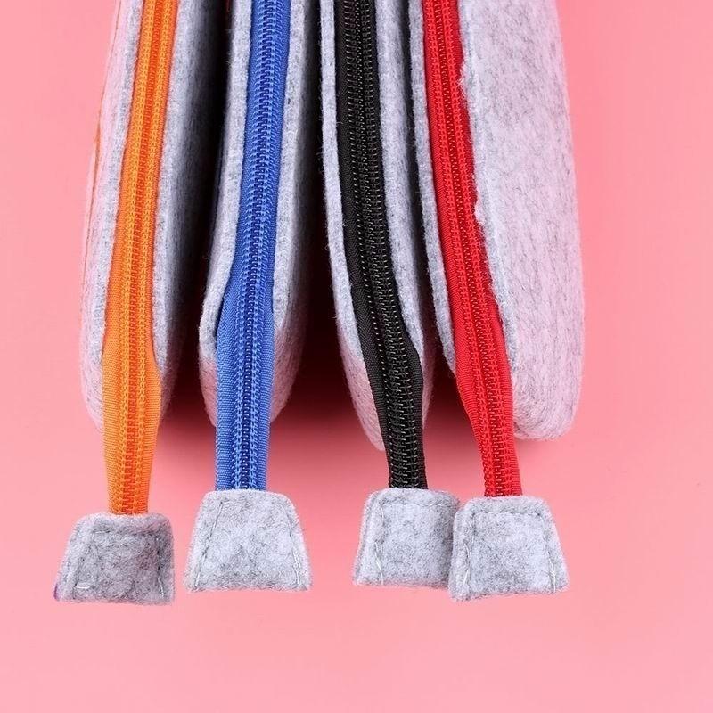 Multifunctional Personality Cosmetic Bag Unisex Soft Zipper Wool Felt Cloth Eyewear Accessories Glasses Bag.