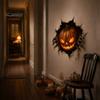 Seasonal Glass Door Stickers Halloween Break-in 3D Wall Decals, Spooky Breaking Through Walls Sticker, Illusion Indoor Outdoor Party Supplies