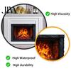 Cozy Living Room Decor Fireplace Flame Wall Decal, Vintage European Background Sticker, Self-Adhesive Waterproof Window Sticker Mural for Dining Space