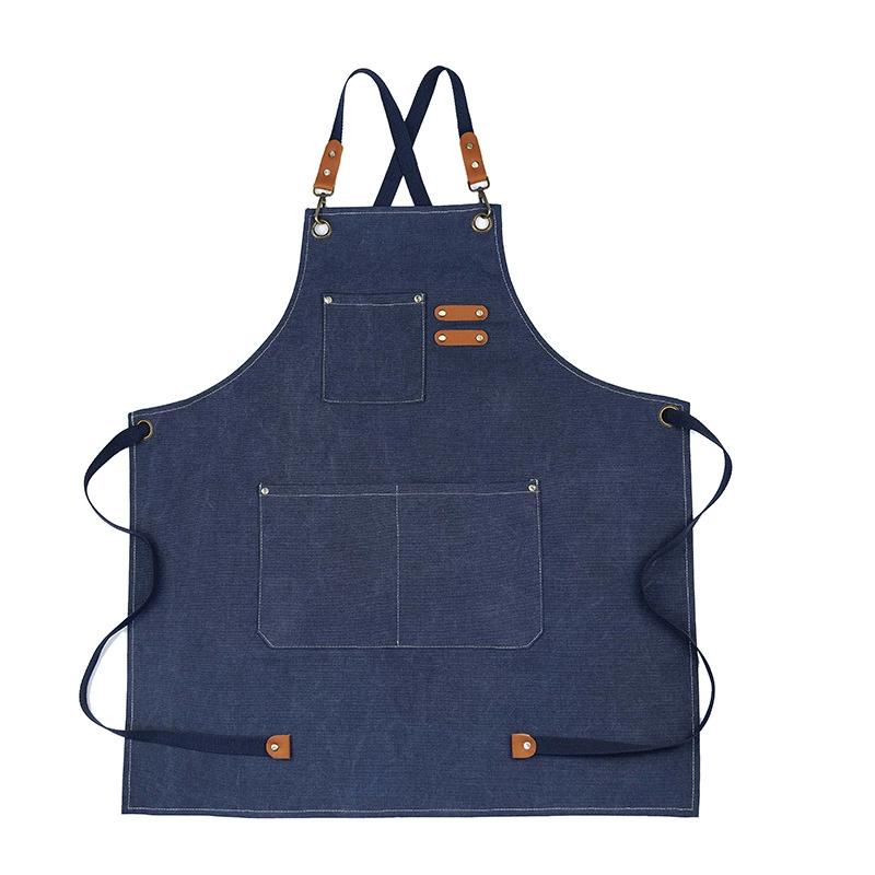 Canvas Work Aprons for Men Women, Cooking Aprons with Adjustable Strap and 3 Pockets, Apron for Server Kitchen Cooking Baking Artist Painting