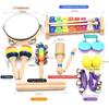 13 PCS Kids Musical Instruments Toys With Carry Bag Colorful Wooden Percussion Instruments Early Education Gifts For Toddlers