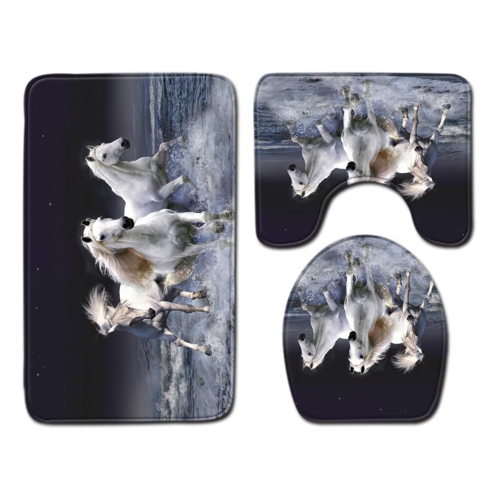 

Unicorn Bathroom Floor Mat Toilet Three-Piece Set 45cmx75cm