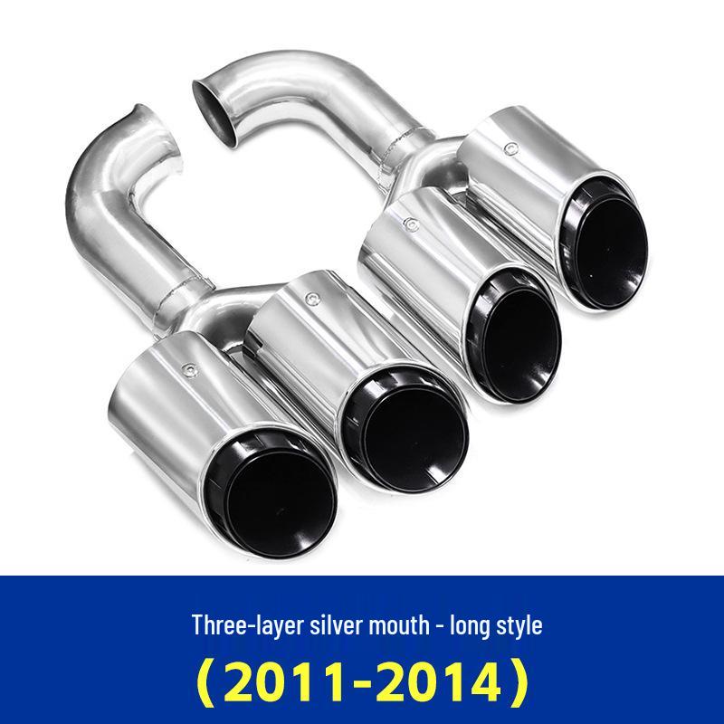 Porsche Cayenne (2011-2014) GTS Black Quad Exhaust Tips for Pipe Modification