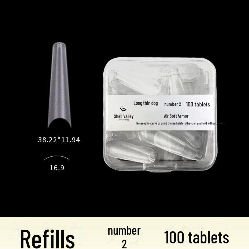 Super Long Fine Dog Nail Art Tips - No Grind, Full Code Fold, No Trace, Quick Apply Replacement for Nail Art Shops