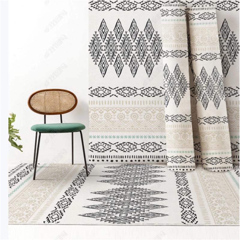 Elegant Moroccan-Nordic Carpet for Living Room, Sofa, Coffee Table, and Bedroom