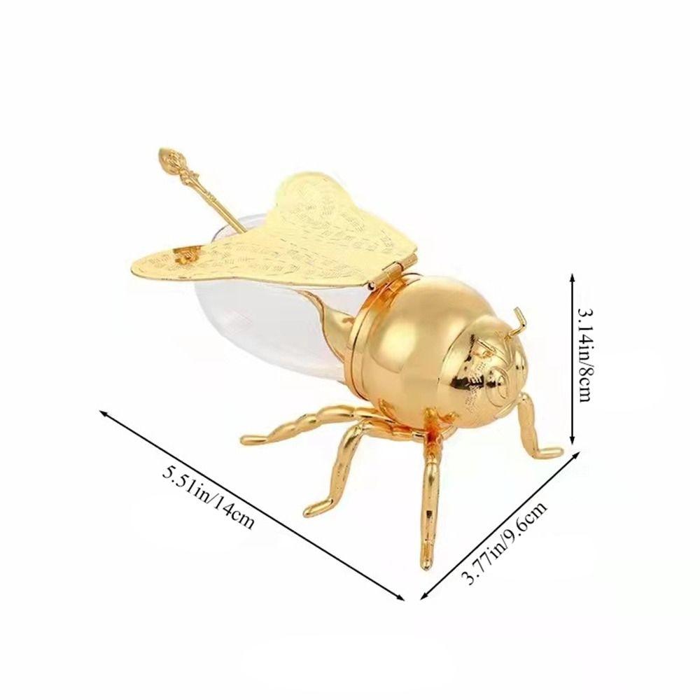 With Spoon Bee Shape Home Decor Decorative Honey Storage Jar Seasoning Jar Ornament Honey Pot