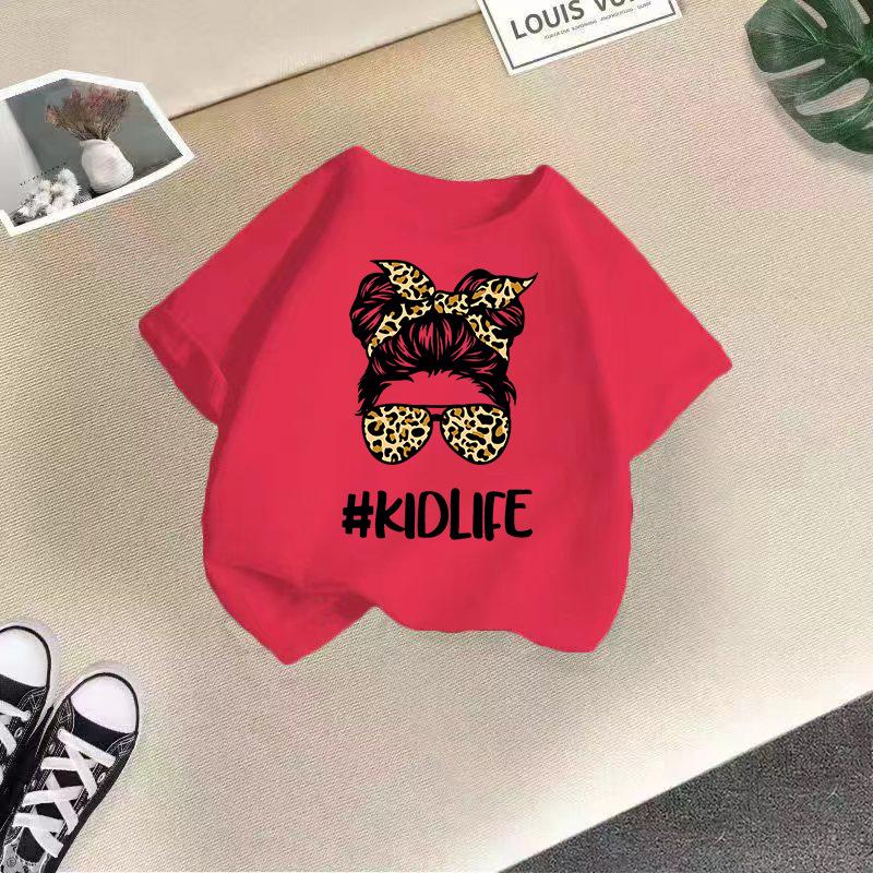 Unisex Summer 2024 Kids' Cotton T-Shirt – Fashionable Short-Sleeve Round Neck for Boys and Girls