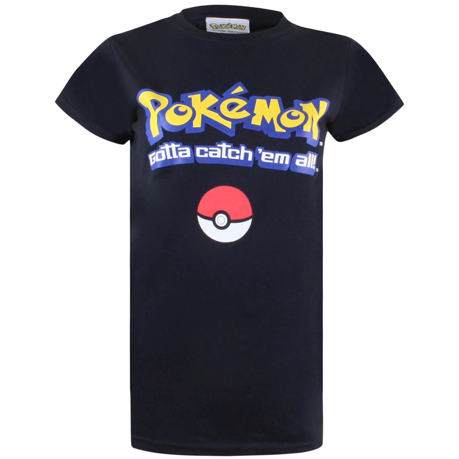 Women s Pokemon Gotta Catch Em All Black T-Shirt 3XL