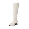 Coarse Heel Beige But Knee Boots European and American Large Size Women's Boots Winter Boots - Knight Boots