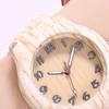 Wood Grain Quartz Watch Stylish Round Dial Watch Arabic Numerals Elegant Wristwatch for Men Women Daily Wear Office Parties Dating