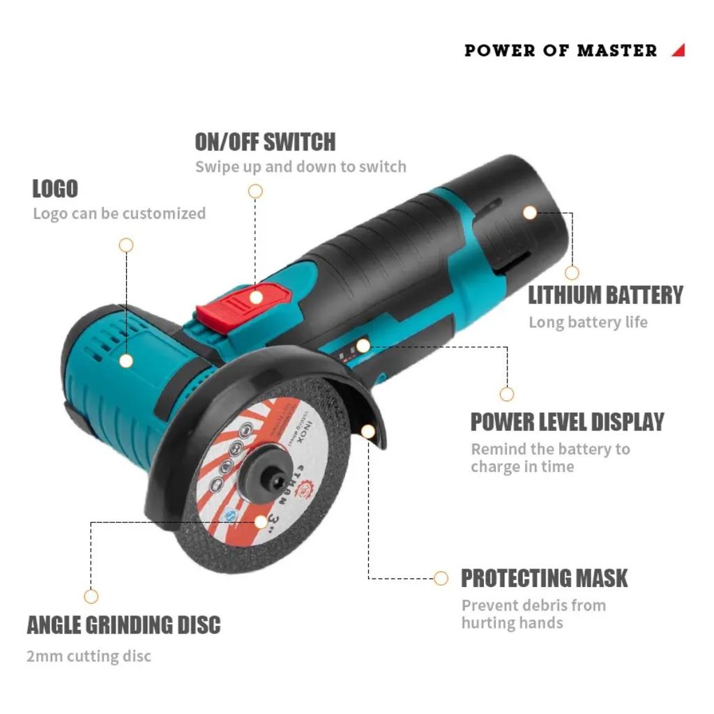 12V Mini Angle Grinder, Rechargeable, Grinding Tool, Polishing Machine