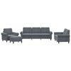 Vidaxl 4-Cz. Relaxation Set With Cushions, Dark Grey, Velvet