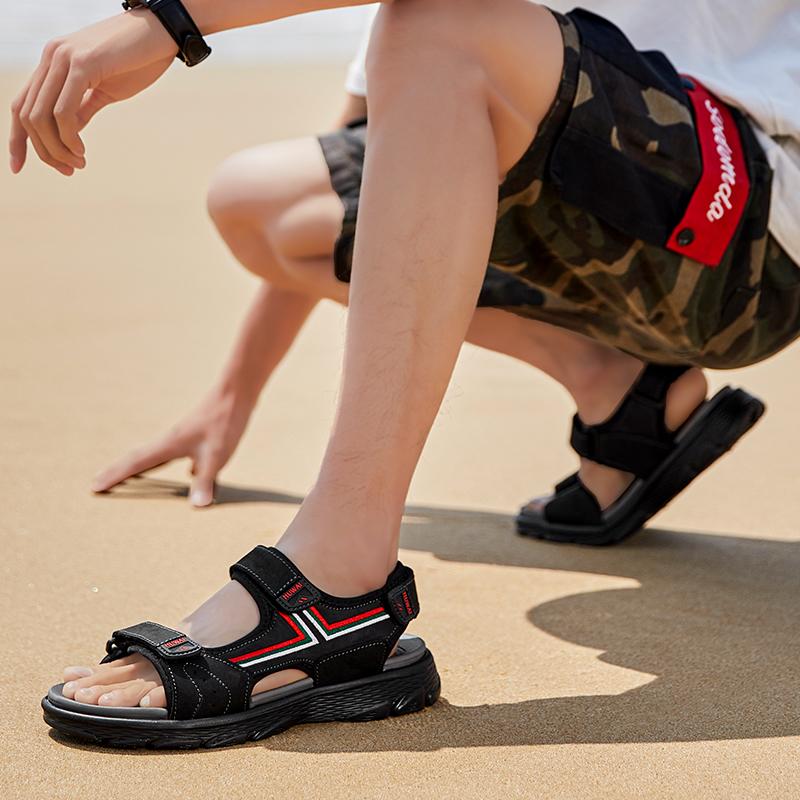 38-46 Summer Men's Leather Outdoor Sport Sandals  Casual Non-Slip Beach Sandals for Men