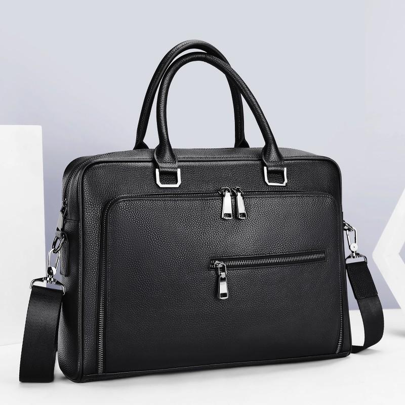 New High-end Briefcase Men s Top Layer Cowhide Handbag Leather File Bag Business