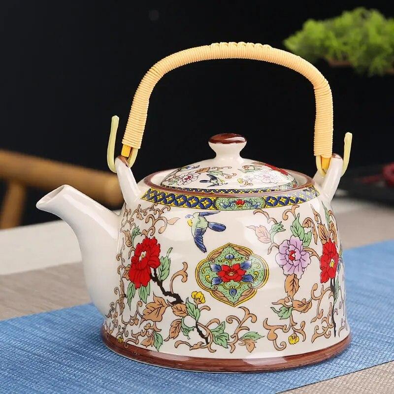 Porcelain Teapot Strainer Net High Capacity 900ML Traditional Retro Ceramic Tea Set Tea Pot Gift Kung Fu