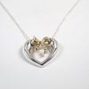 [Pre-owned] TIFFANY 925/750 Heart Ribbon Pendant/Necklace/j50-6