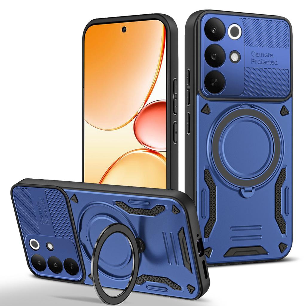 Pro Realme C85 Pro 4G Magnetický kryt Nárazuvzdorný TPU + PC Zadní kryt telefonu s podpěrou