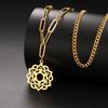 LIKGREAT Yoga Lotus Necklaces Stainless Steel Flower of Life Pendant Women Girls Mandala Healing Buddha Spiritual Chakra Jewelry