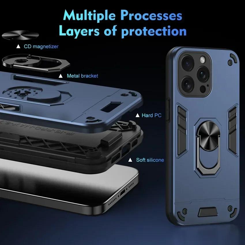 Shockproof  Armor Case For Moto E7 E13 E22i E32 Edge 30 40 Pro NEO G 5G Play Power X30 2022 23 Stylus 5G 2024 Magnetic Stand Cover