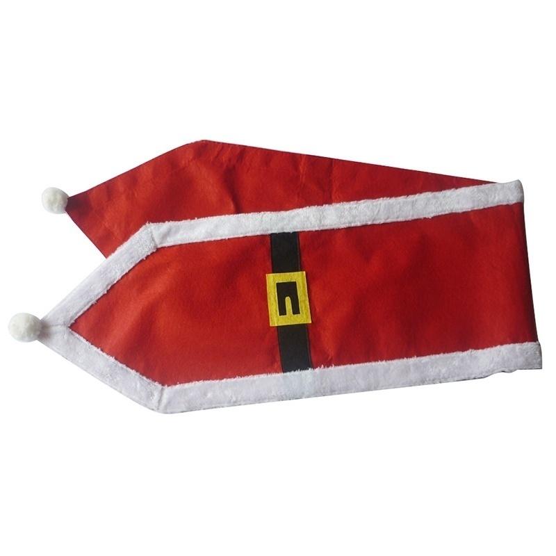 New Christmas Holiday Santa Claus Tablecloth Embroidered Table Runner (Size: 70" X 13", Color: Red)