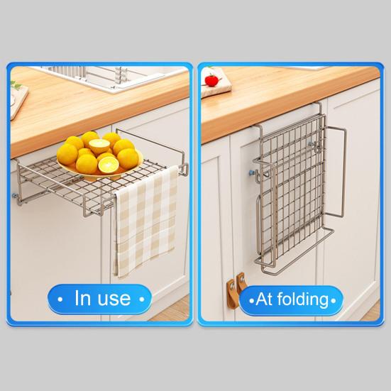 Foldable Kitchen Storage Rack Cabinet Organizer Strong Load-bearing Simple Installation Heavy Duty Storage