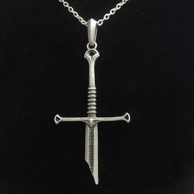 Aragorn Narsil Broken Sword Cosplay Necklace Vintage Punk Choker for Women Men  Accessories  Jewelry Gifts
