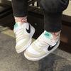Nike Court Borough Comfortable Sports Durable Breathable Low-Top Sneakers Baby Sneakers Gray White DZ2788-101