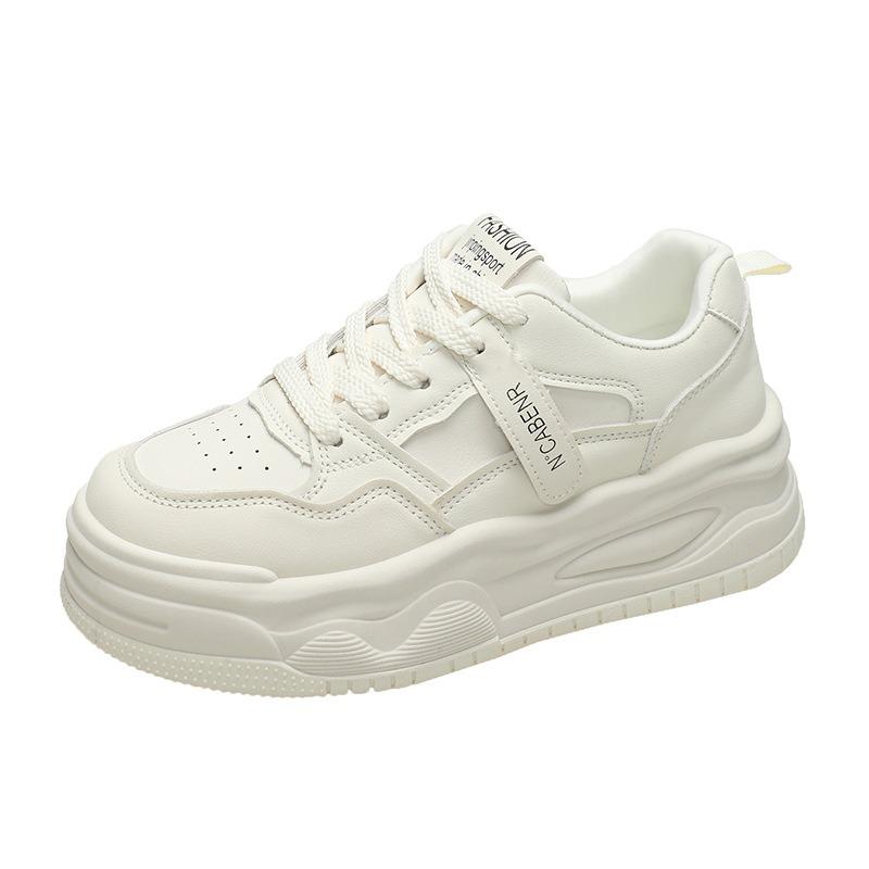 Platform white shoes women's new spring and autumn heightening white sports board shoes versatile matching skirt new
