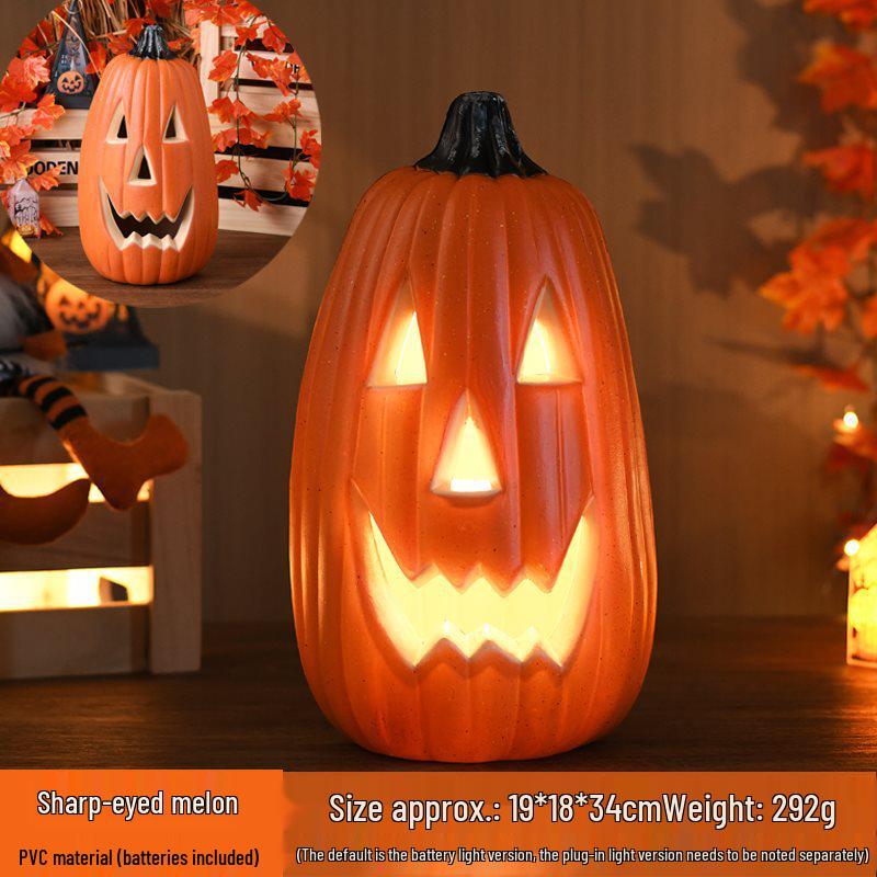 Halloween Light-Up Hollow Pumpkin Lantern for Outdoor Decor