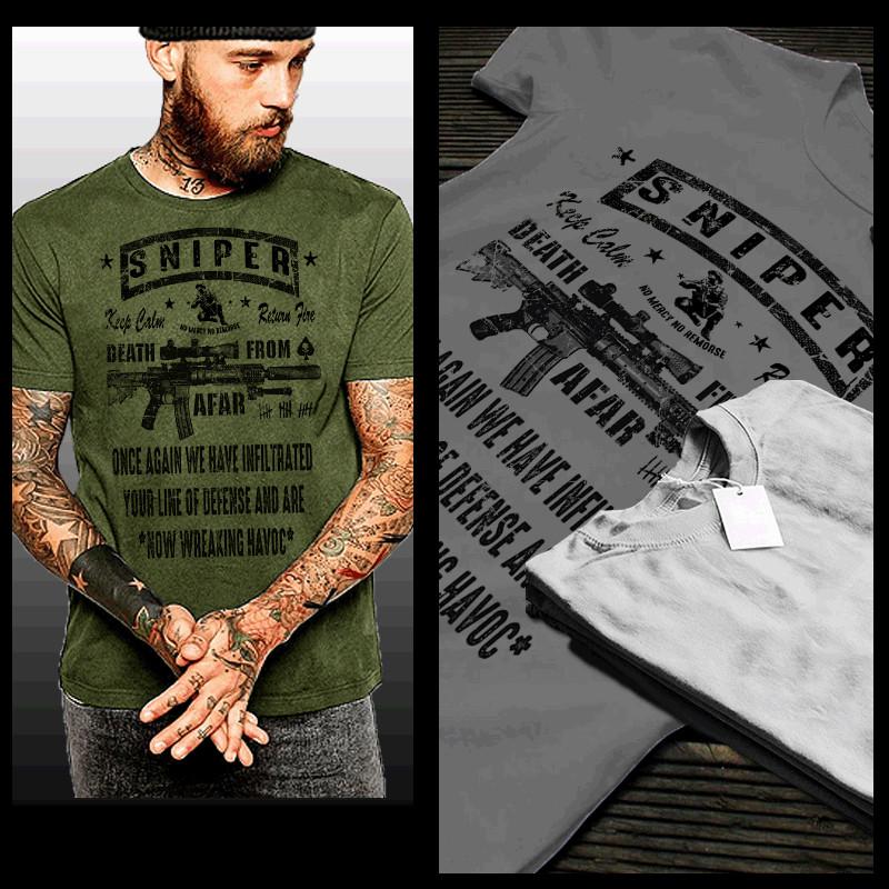 

Sniper t-shirt Army Marksman Scout Sharpshooter Infantry Support Wreak Havoc tee M